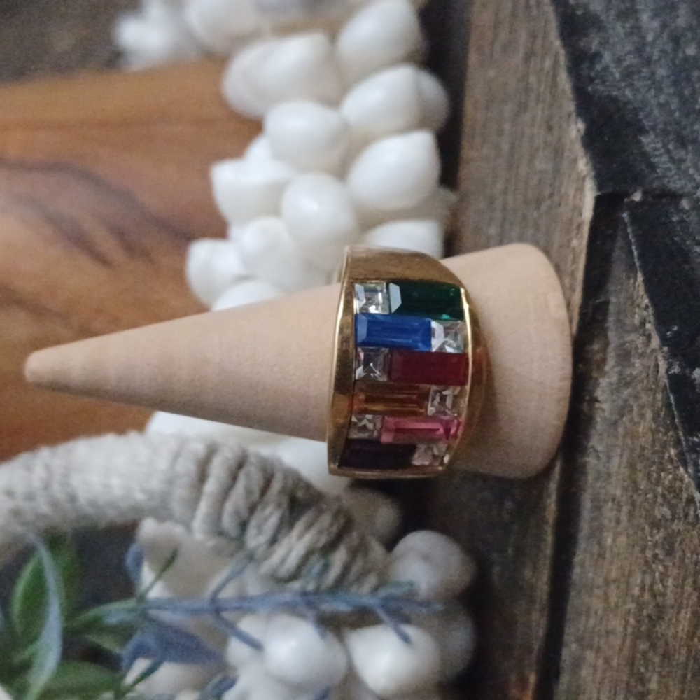 Multicolor Stone Ring - image 1